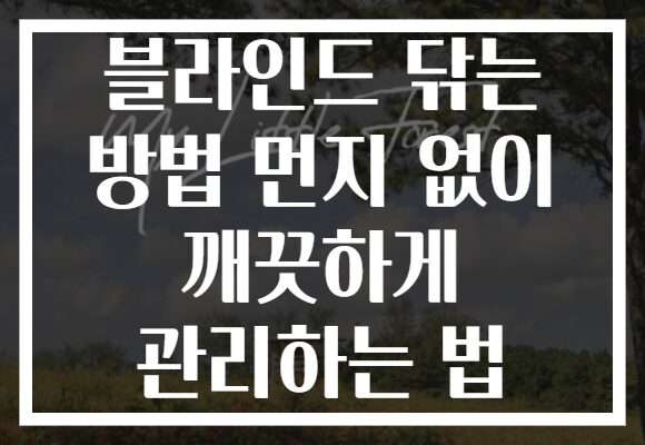 블라인드 닦는 방법 먼지 없이 깨끗하게 관리하는 법