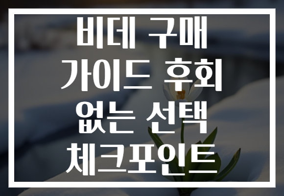 비데 구매 가이드 후회 없는 선택 체크포인트