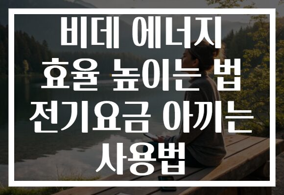 비데 에너지 효율 높이는 법 전기요금 아끼는 사용법