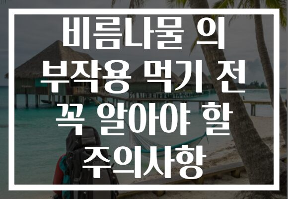 비름나물 의 부작용 먹기 전 꼭 알아야 할 주의사항