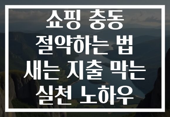 쇼핑 충동 절약하는 법 새는 지출 막는 실천 노하우