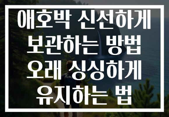 애호박 신선하게 보관하는 방법 오래 싱싱하게 유지하는 법
