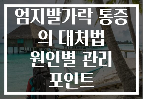 엄지발가락 통증 의 대처법 원인별 관리 포인트