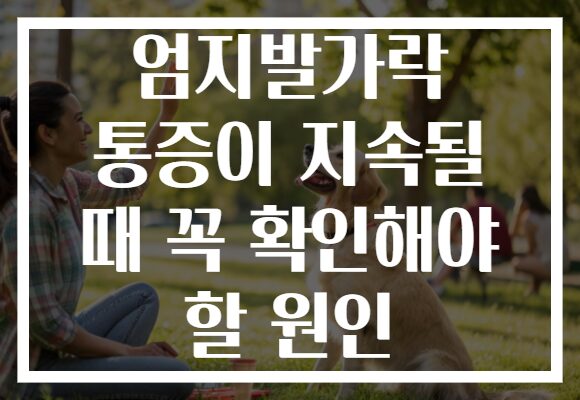 엄지발가락 통증이 지속될 때 꼭 확인해야 할 원인
