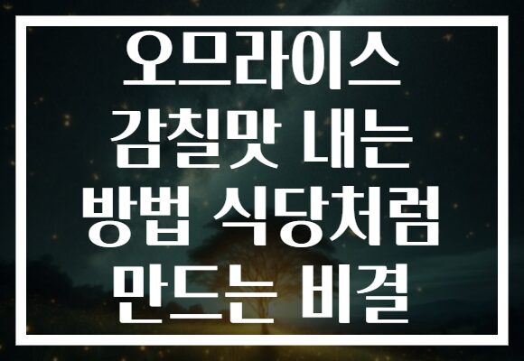 오므라이스 감칠맛 내는 방법 식당처럼 만드는 비결