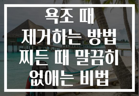 욕조 때 제거하는 방법 찌든 때 말끔히 없애는 비법