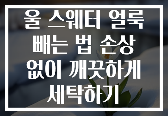 울 스웨터 얼룩 빼는 법 손상 없이 깨끗하게 세탁하기