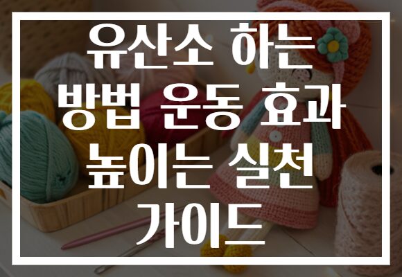 유산소 하는 방법 운동 효과 높이는 실천 가이드