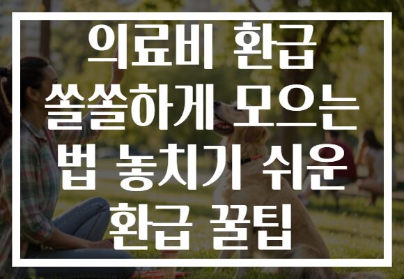 의료비 환급 쏠쏠하게 모으는 법 놓치기 쉬운 환급 꿀팁