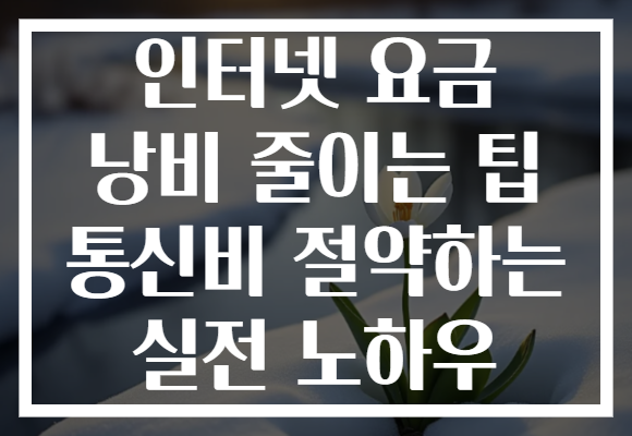 인터넷 요금 낭비 줄이는 팁 통신비 절약하는 실전 노하우