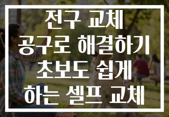 전구 교체 공구로 해결하기 초보도 쉽게 하는 셀프 교체