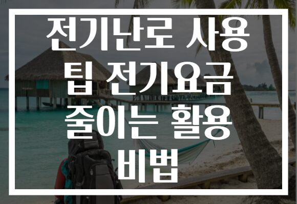 전기난로 사용 팁 전기요금 줄이는 활용 비법