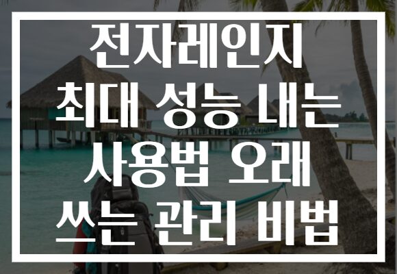 전자레인지 최대 성능 내는 사용법 오래 쓰는 관리 비법