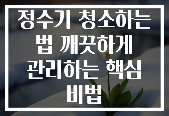 정수기 청소하는 법 깨끗하게 관리하는 핵심 비법