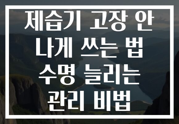 제습기 고장 안 나게 쓰는 법 수명 늘리는 관리 비법