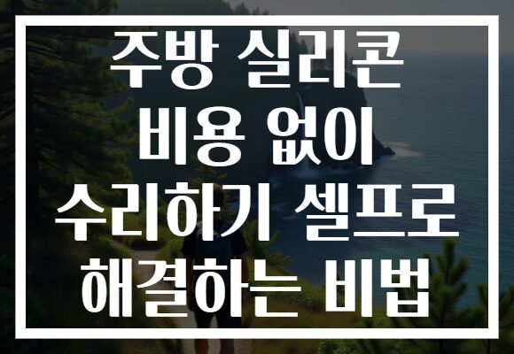 주방 실리콘 비용 없이 수리하기 셀프로 해결하는 비법