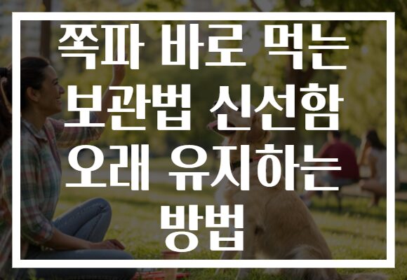 쪽파 바로 먹는 보관법 신선함 오래 유지하는 방법