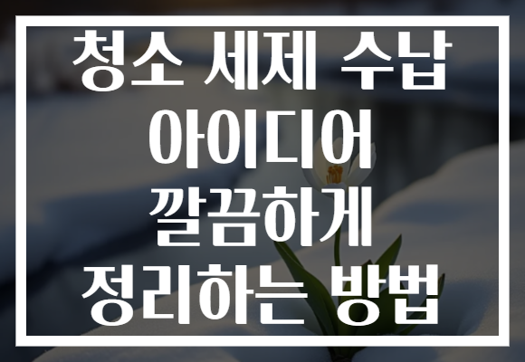 청소 세제 수납 아이디어 깔끔하게 정리하는 방법