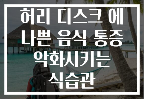 허리 디스크 에 나쁜 음식 통증 악화시키는 식습관