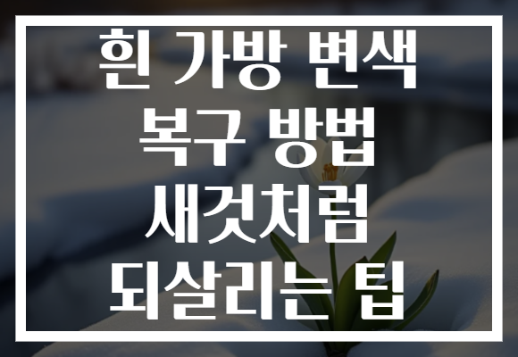 흰 가방 변색 복구 방법 새것처럼 되살리는 팁