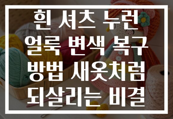 흰 셔츠 누런 얼룩 변색 복구 방법 새옷처럼 되살리는 비결