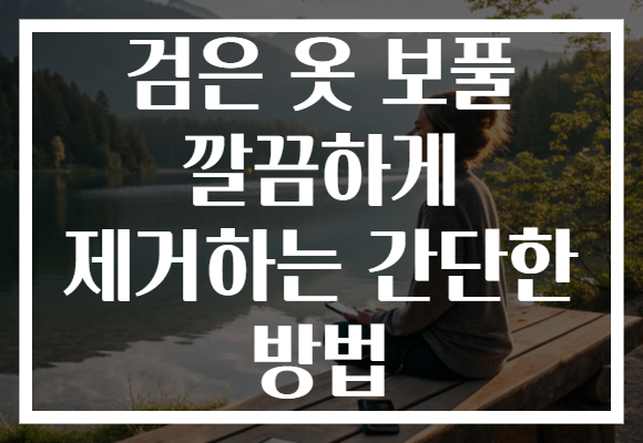 검은 옷 보풀 깔끔하게 제거하는 간단한 방법