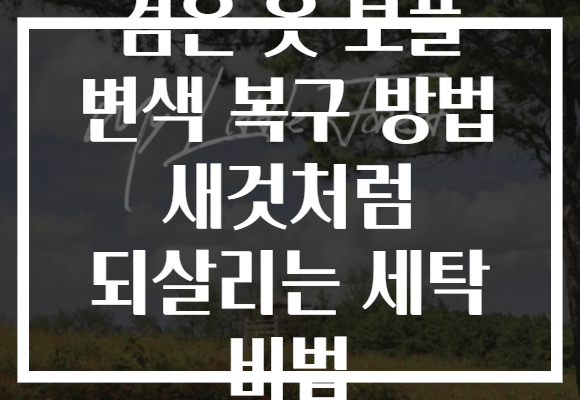 검은 옷 보풀 변색 복구 방법 새것처럼 되살리는 세탁 비법