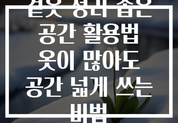겉옷 정리 좁은 공간 활용법 옷이 많아도 공간 넓게 쓰는 비법