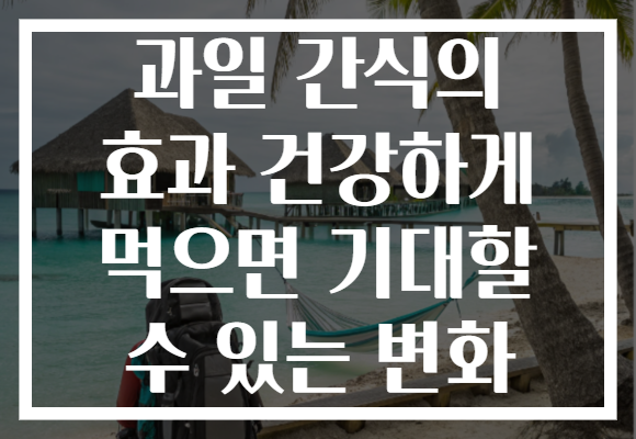 과일 간식의 효과 건강하게 먹으면 기대할 수 있는 변화