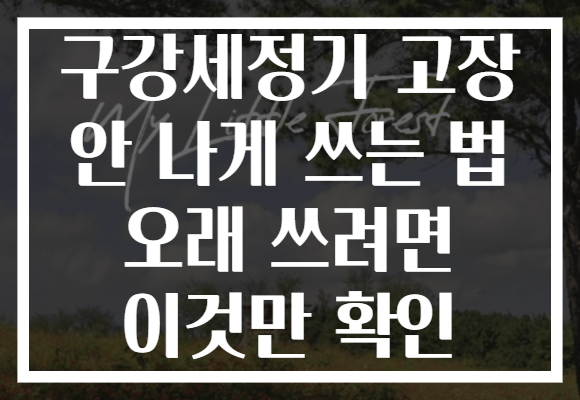 구강세정기 고장 안 나게 쓰는 법 오래 쓰려면 이것만 확인