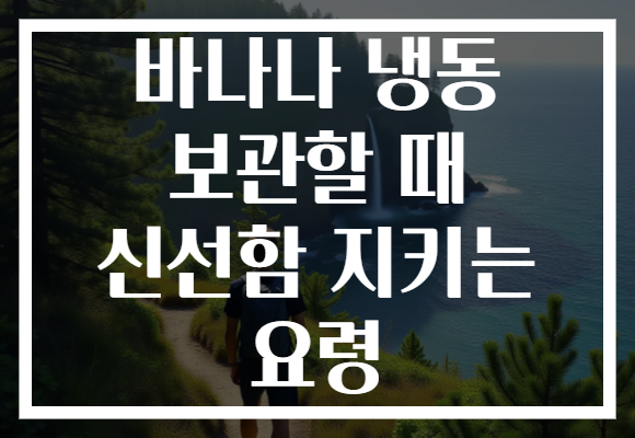 바나나 냉동 보관할 때 신선함 지키는 요령