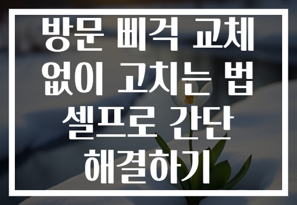 방문 삐걱 교체 없이 고치는 법 셀프로 간단 해결하기