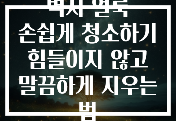 벽지 얼룩 손쉽게 청소하기 힘들이지 않고 말끔하게 지우는 법