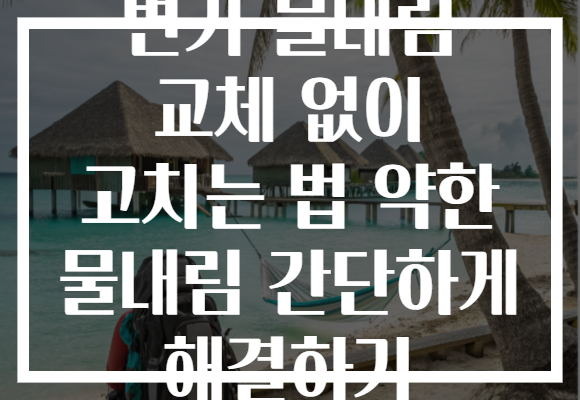 변기 물내림 교체 없이 고치는 법 약한 물내림 간단하게 해결하기