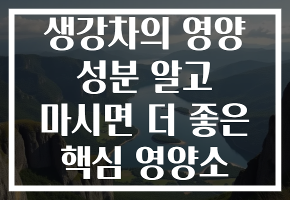 생강차의 영양 성분 알고 마시면 더 좋은 핵심 영양소