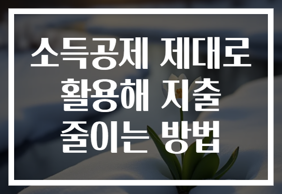 소득공제 제대로 활용해 지출 줄이는 방법