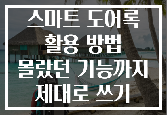 스마트 도어록 활용 방법 몰랐던 기능까지 제대로 쓰기