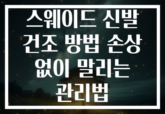 스웨이드 신발 건조 방법 손상 없이 말리는 관리법