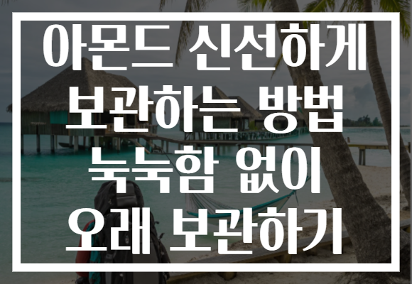 아몬드 신선하게 보관하는 방법 눅눅함 없이 오래 보관하기