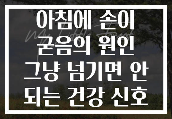 아침에 손이 굳음의 원인 그냥 넘기면 안 되는 건강 신호