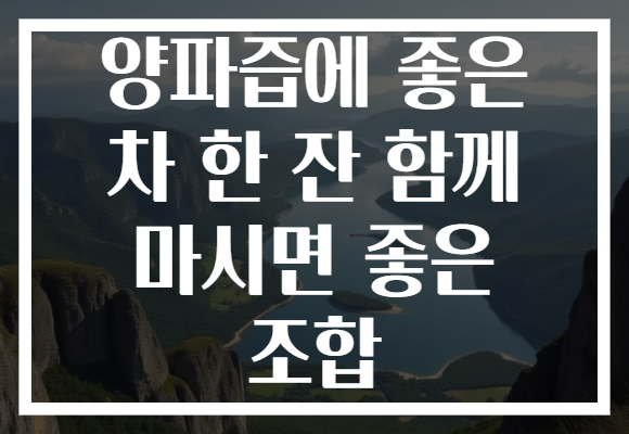 양파즙에 좋은 차 한 잔 함께 마시면 좋은 조합