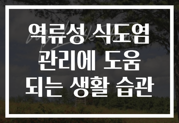 역류성 식도염 관리에 도움 되는 생활 습관