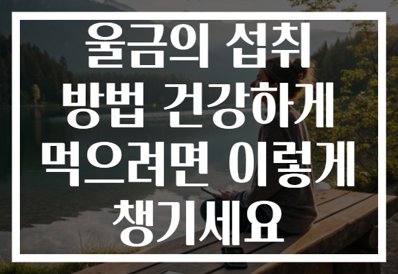 울금의 섭취 방법 건강하게 먹으려면 이렇게 챙기세요