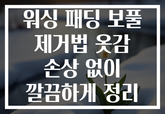 워싱 패딩 보풀 제거법 옷감 손상 없이 깔끔하게 정리