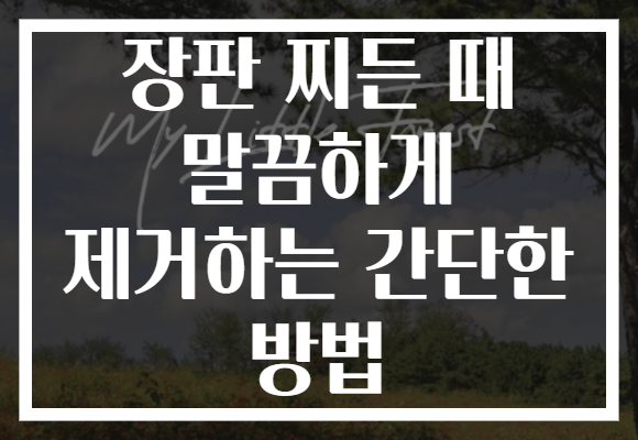 장판 찌든 때 말끔하게 제거하는 간단한 방법