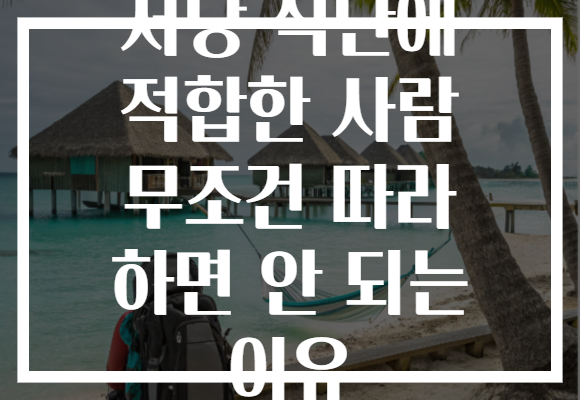 저당 식단에 적합한 사람 무조건 따라 하면 안 되는 이유
