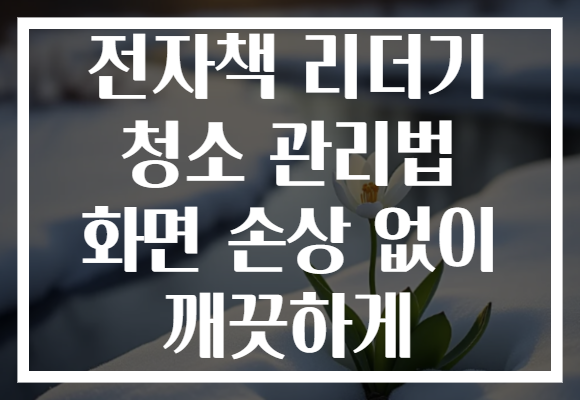 전자책 리더기 청소 관리법 화면 손상 없이 깨끗하게