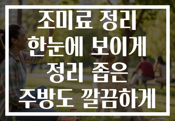 조미료 정리 한눈에 보이게 정리 좁은 주방도 깔끔하게