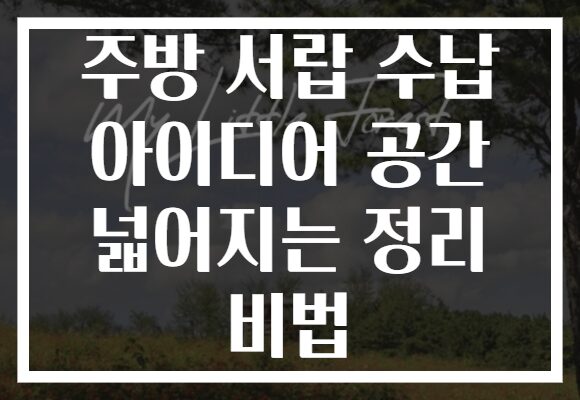 주방 서랍 수납 아이디어 공간 넓어지는 정리 비법