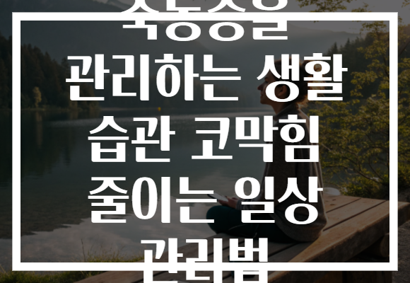 축농증을 관리하는 생활 습관 코막힘 줄이는 일상 관리법